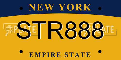 STR888 New York License Plate