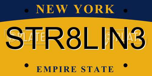 STR8LIN3 New York License Plate