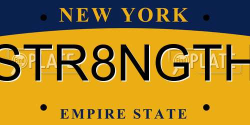 STR8NGTH New York License Plate