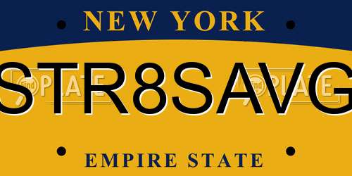STR8SAVG New York License Plate