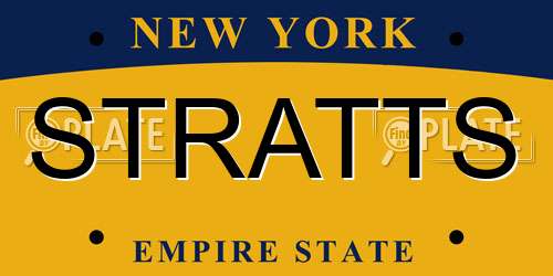 STRATTS New York License Plate