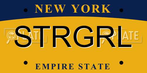 STRGRL New York License Plate