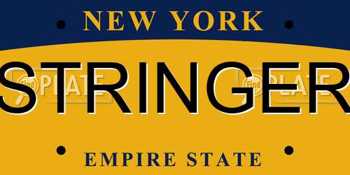 STRINGER New York License Plate