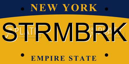 STRMBRK New York License Plate