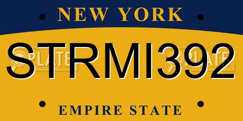 STRMI392 New York License Plate