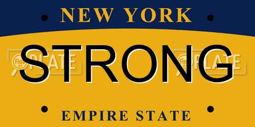 STRONG New York License Plate