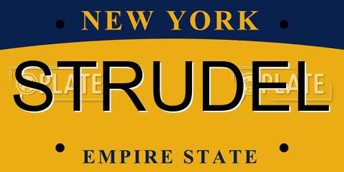 STRUDEL New York License Plate