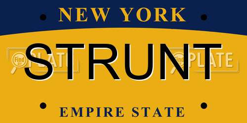 STRUNT New York License Plate