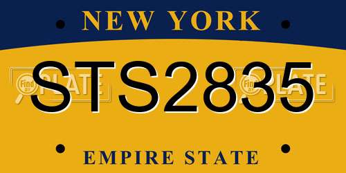 STS2835 New York License Plate
