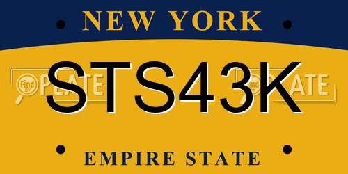 STS43K New York License Plate