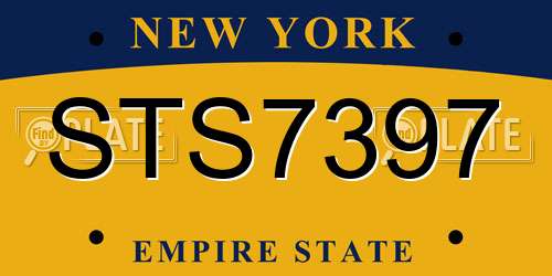 STS7397 New York License Plate