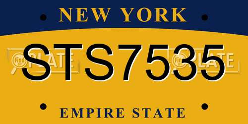 STS7535 New York License Plate