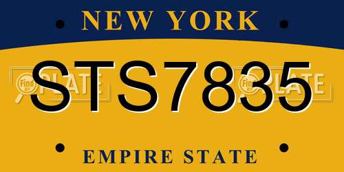 STS7835 New York License Plate
