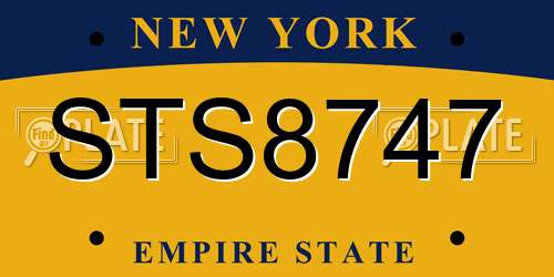STS8747 New York License Plate