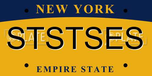 STSTSES New York License Plate