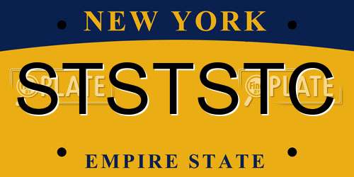 STSTSTC New York License Plate