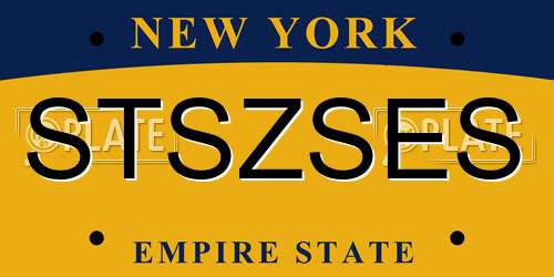 STSZSES New York License Plate