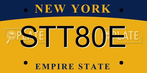 STT80E New York License Plate