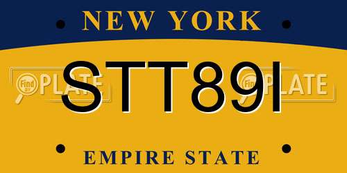 STT89I New York License Plate