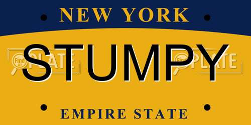 STUMPY New York License Plate