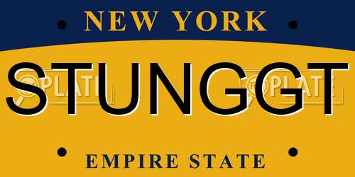 STUNGGT New York License Plate