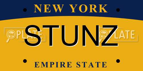 STUNZ New York License Plate