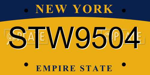 STW9504 New York License Plate