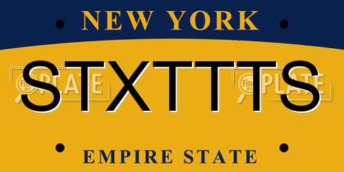 STXTTTS New York License Plate