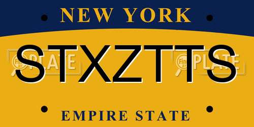 STXZTTS New York License Plate