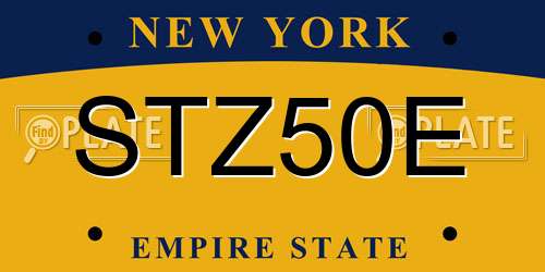STZ50E New York License Plate