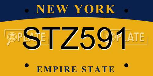 STZ591 New York License Plate