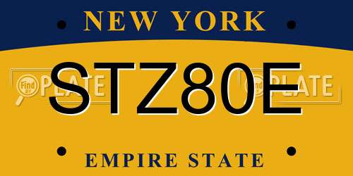 STZ80E New York License Plate