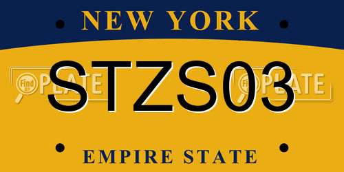 STZS03 New York License Plate