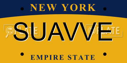 SUAVVE New York License Plate
