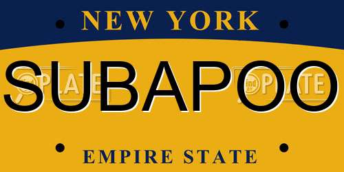 SUBAPOO New York License Plate