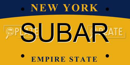 SUBAR New York License Plate