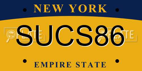 SUCS86 New York License Plate
