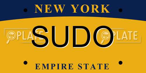 SUDO New York License Plate