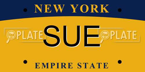 SUE New York License Plate