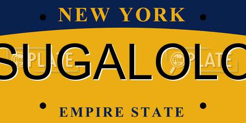 SUGALOLO New York License Plate