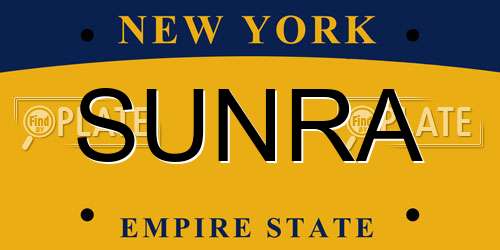 SUNRA New York License Plate