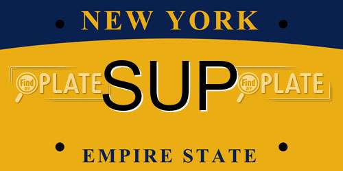 SUP New York License Plate