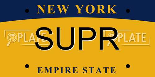 SUPR New York License Plate