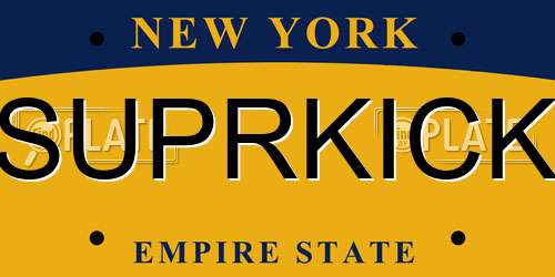 SUPRKICK New York License Plate