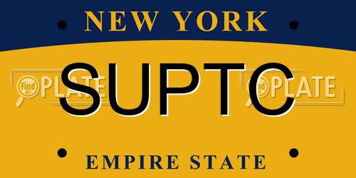 SUPTC New York License Plate