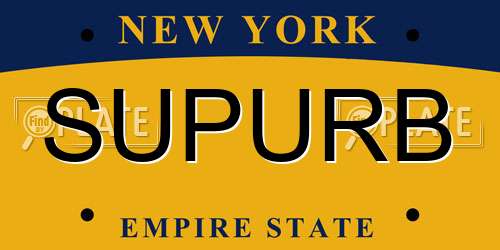 SUPURB New York License Plate