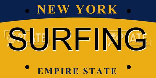 SURFING New York License Plate