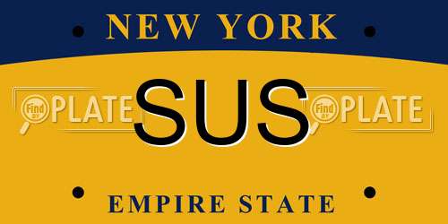 SUS New York License Plate