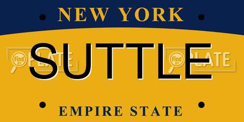 SUTTLE New York License Plate