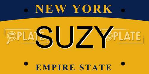SUZY New York License Plate